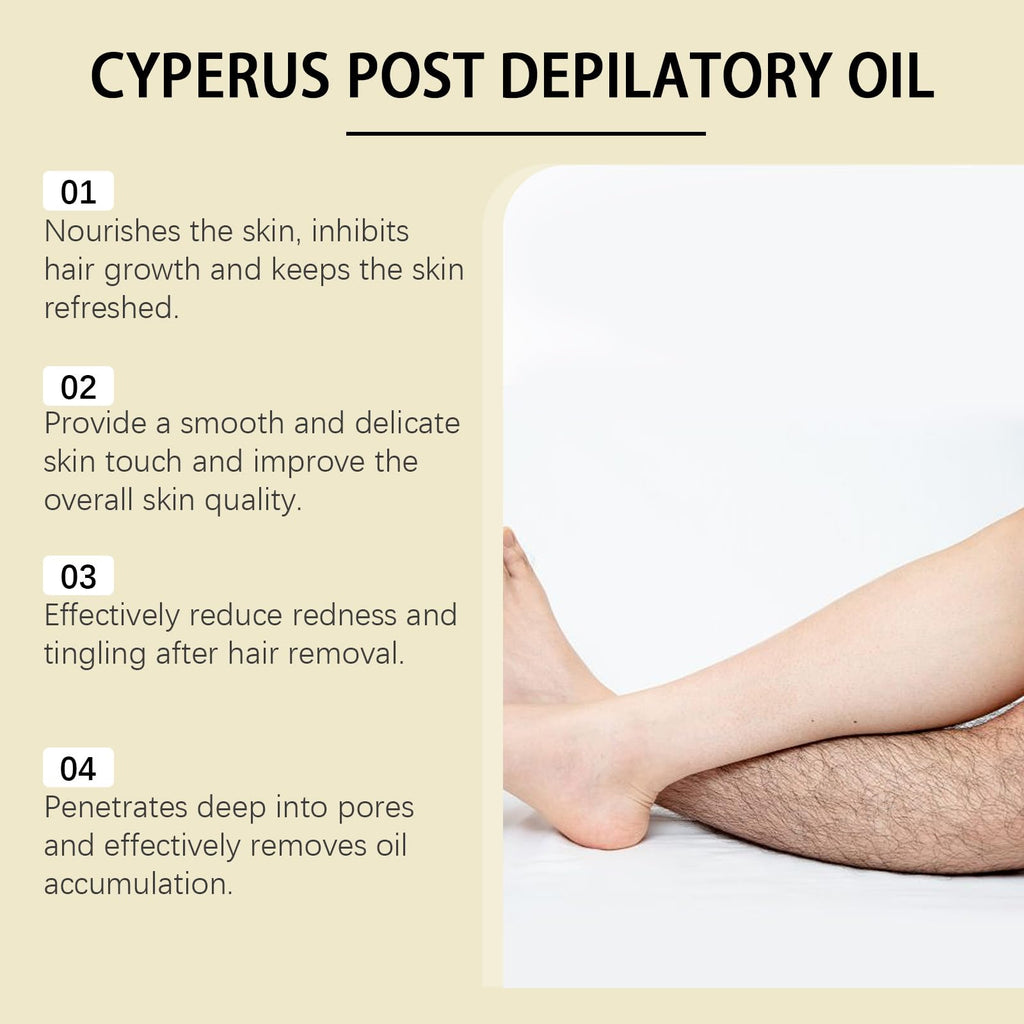 3 Pcs Cyperus Rotundus Oil for Hair Removal, Gentle Nourishing, Soothing Smooth Delicate Skin, Hair Removal Care Essential Oil.