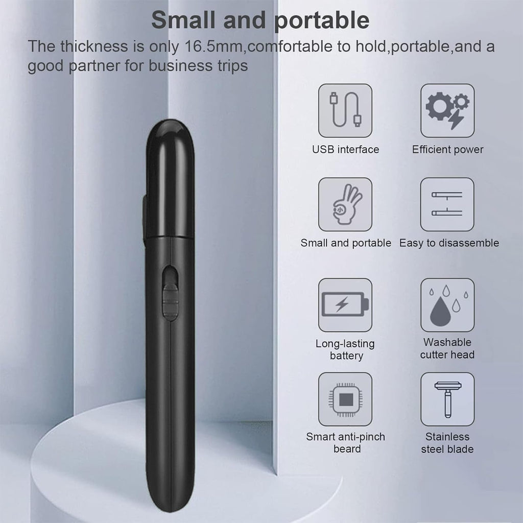 LinMei Men's Foil Shaver - USB Rechargeable Mini Portable Electric Shaver, Multifunction Stubble Trimmer with Pop-Up Sideburn Razor, Sensitive Skin Friendly for Beards, Ideal for Travel/Gym/Home