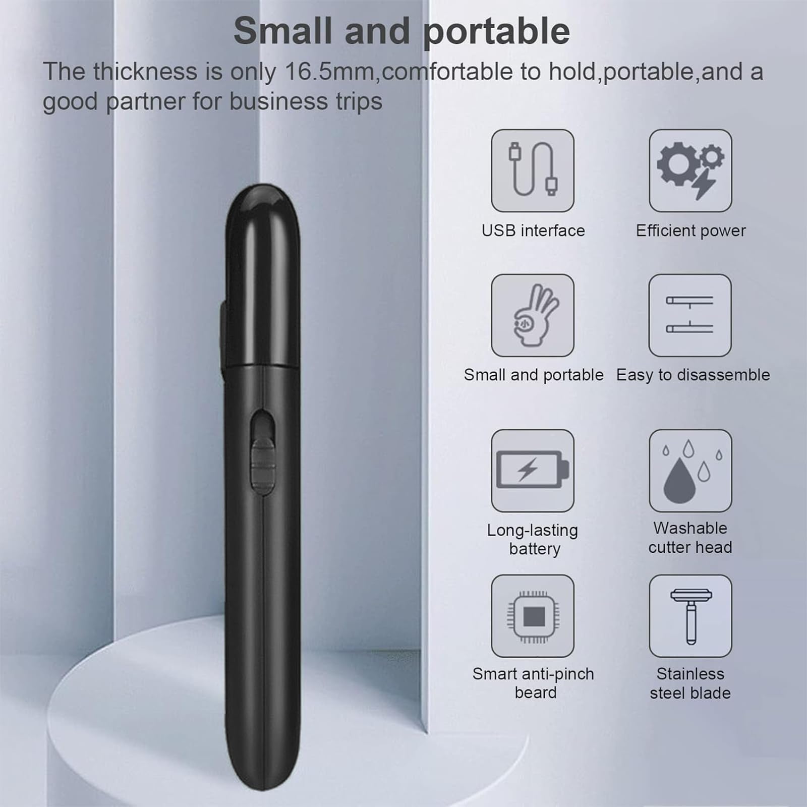 LinMei Men's Foil Shaver - USB Rechargeable Mini Portable Electric Shaver, Multifunction Stubble Trimmer with Pop-Up Sideburn Razor, Sensitive Skin Friendly for Beards, Ideal for Travel/Gym/Home