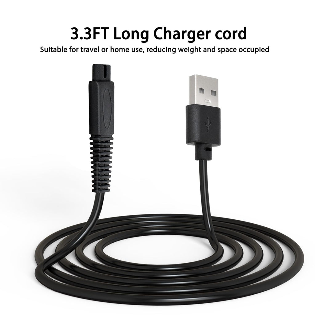 2 Pack USB Charger Cord Compatible with Freebird Head Shaver Only, Flex Series Shaver Charging Cable Replacement for Freebird Shaving Kit Electric Razor, 3.3FT