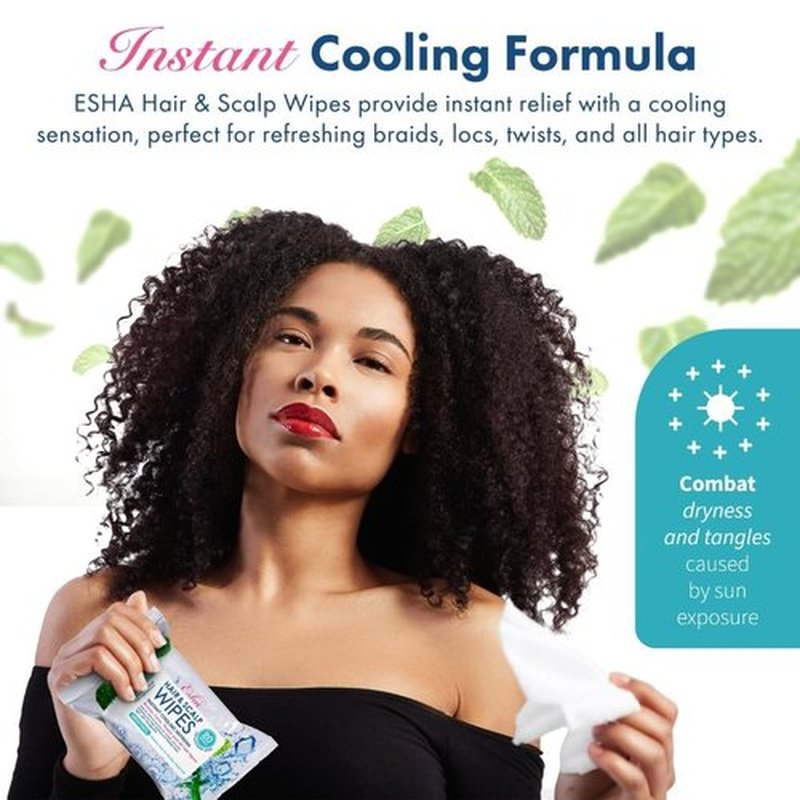 3 Packs, Esha Hair & Scalp Wipes – No-Rinse Waterless Cleansing Wipes for Braids, Wigs & Scalp Care – Removes Sweat, Odor & Product Buildup – Protective Style Essential