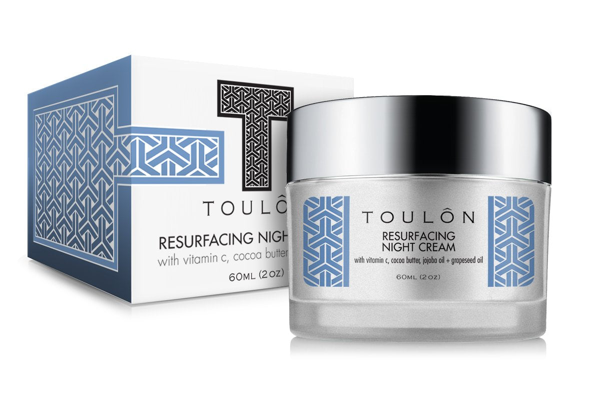 TOULON Night Face Cream For Women - Best Natural Face Moisturizer for Dry Skin with Vitamin C, Cocoa Butter & Grapeseed Oil to Build Collagen, Reduce Fine Lines & Firm Neck and Decollete