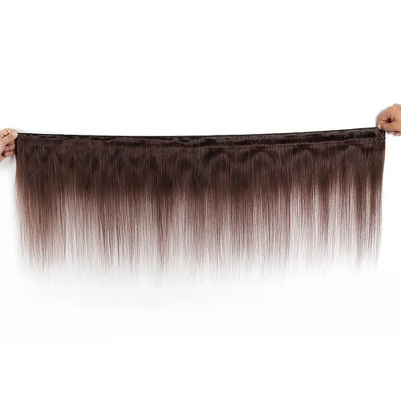 Raivide Color #4 Bundle Chocolate Brown Straight Human Hair Bundles Color #4 Dark Brown Straight Bundles Human Hair 16 18 20 Inch