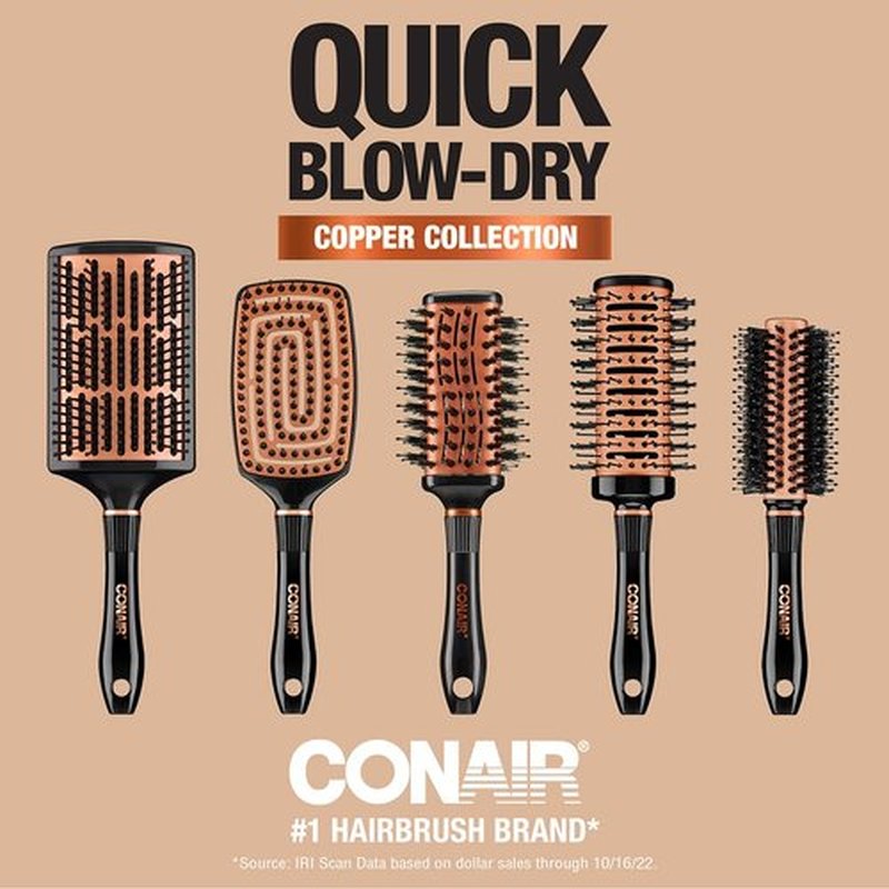 Conair Vented Round Brush | Copper Collection for Quick Blow Drying and Styling