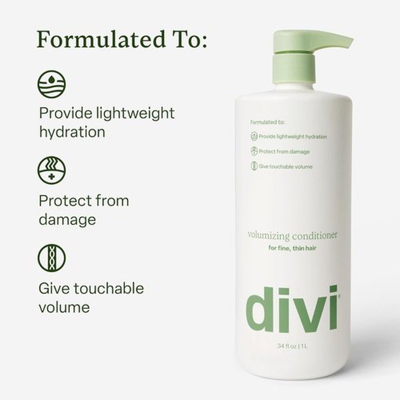 Divi Volumizing Conditioner - Lightweight Formula for Fine Hair | Strengthens & Protects Hair