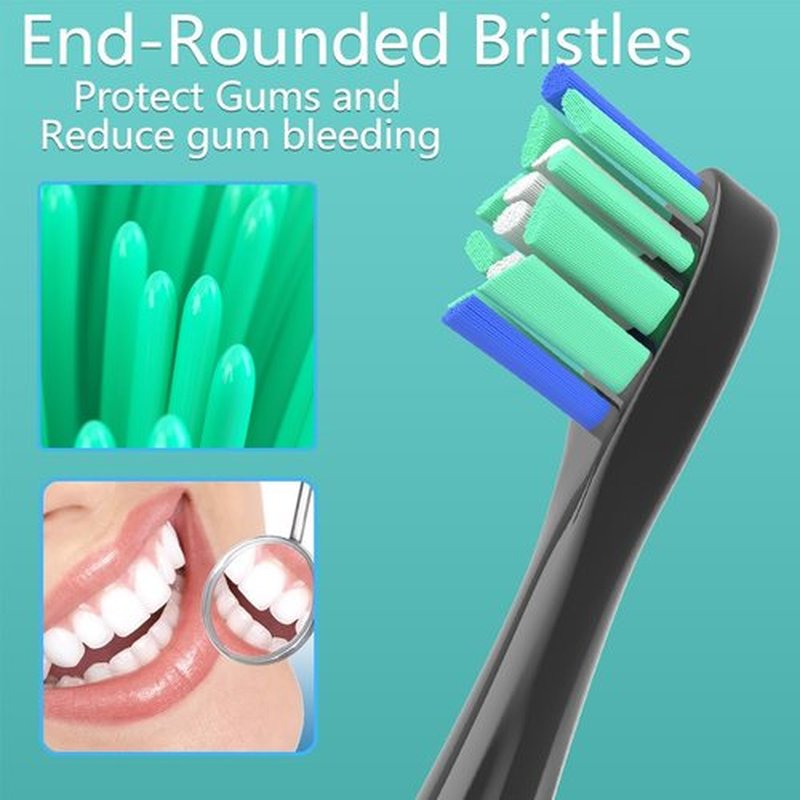 Philips Sonicare Replacement Brush Heads - Compatible with 4100, 5100, 6100, 9900 | 16 Pack (8 White + 8 Black)