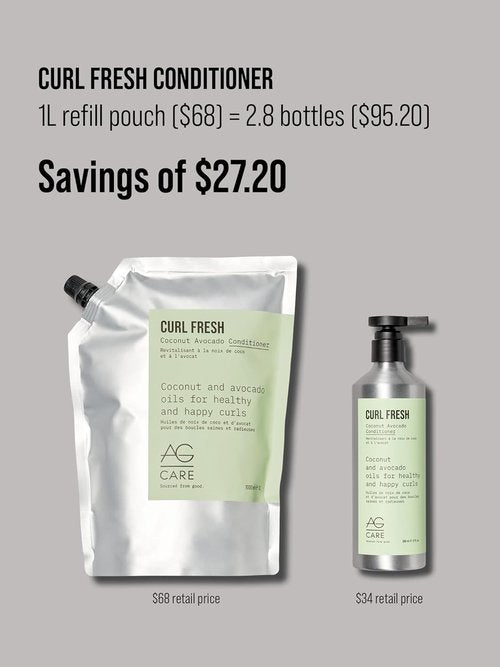 AG Care Curl Fresh Coconut Avocado Conditioner - Nourishing Formula for Curly Hair | 33.8 Fl Oz