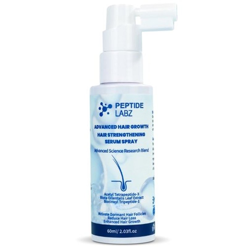 Peptide Hair Growth Serum Spray with Acetyl Tetrapeptide-3, Biotinoyl Tripeptide-1, Caffeine and Licorice Root Extract