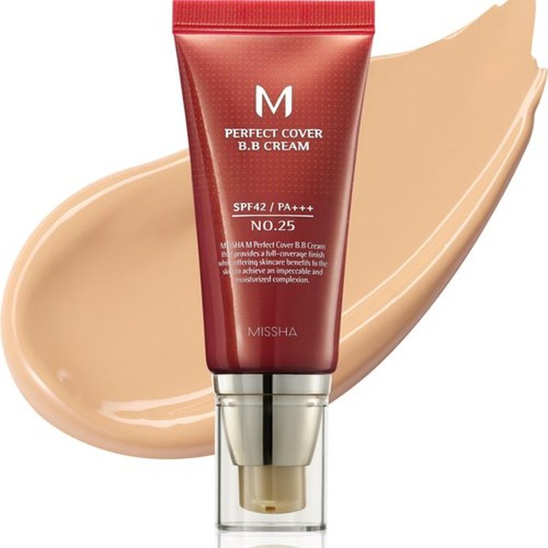 MISSHA M Perfect Cover BB Cream No. 25 - Warm Beige Tinted Moisturizer with SPF 42 | 1.69 Fl Oz