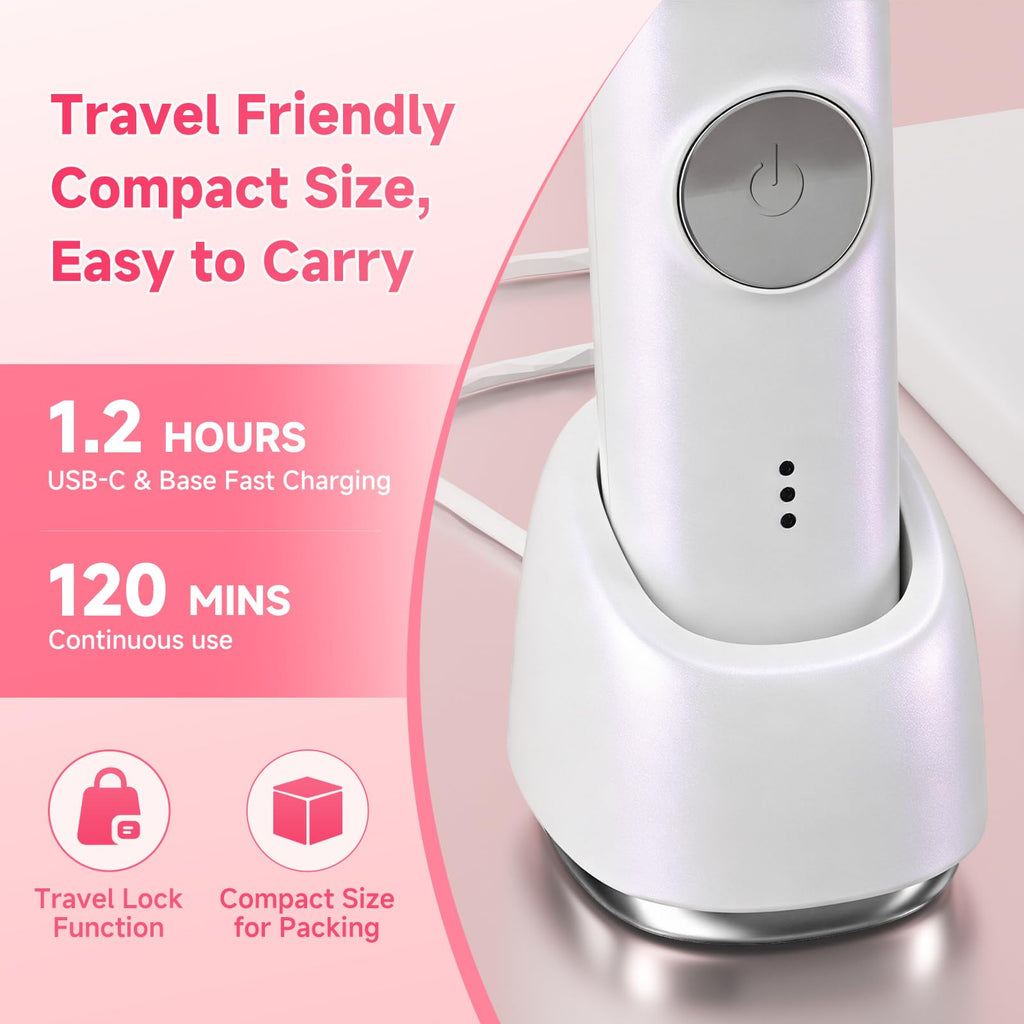 Bikini Trimmer for Women, 3 in 1 Painless Razors, Electric Shaver for Leg Pubic Armpit Facial Hair Shaving, Waterproof Groomer, Hygiene Ceramic Blade,Cordless and Rechargeable (White)