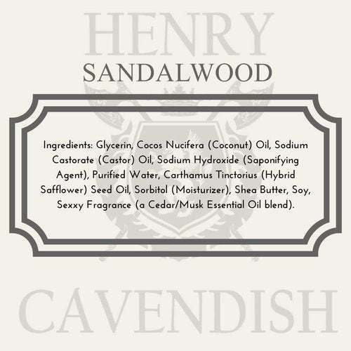 Henry Cavendish Sandalwood Shave Soap - Premium All-Natural Moisturizing Shaving Puck, 4 Oz Refill