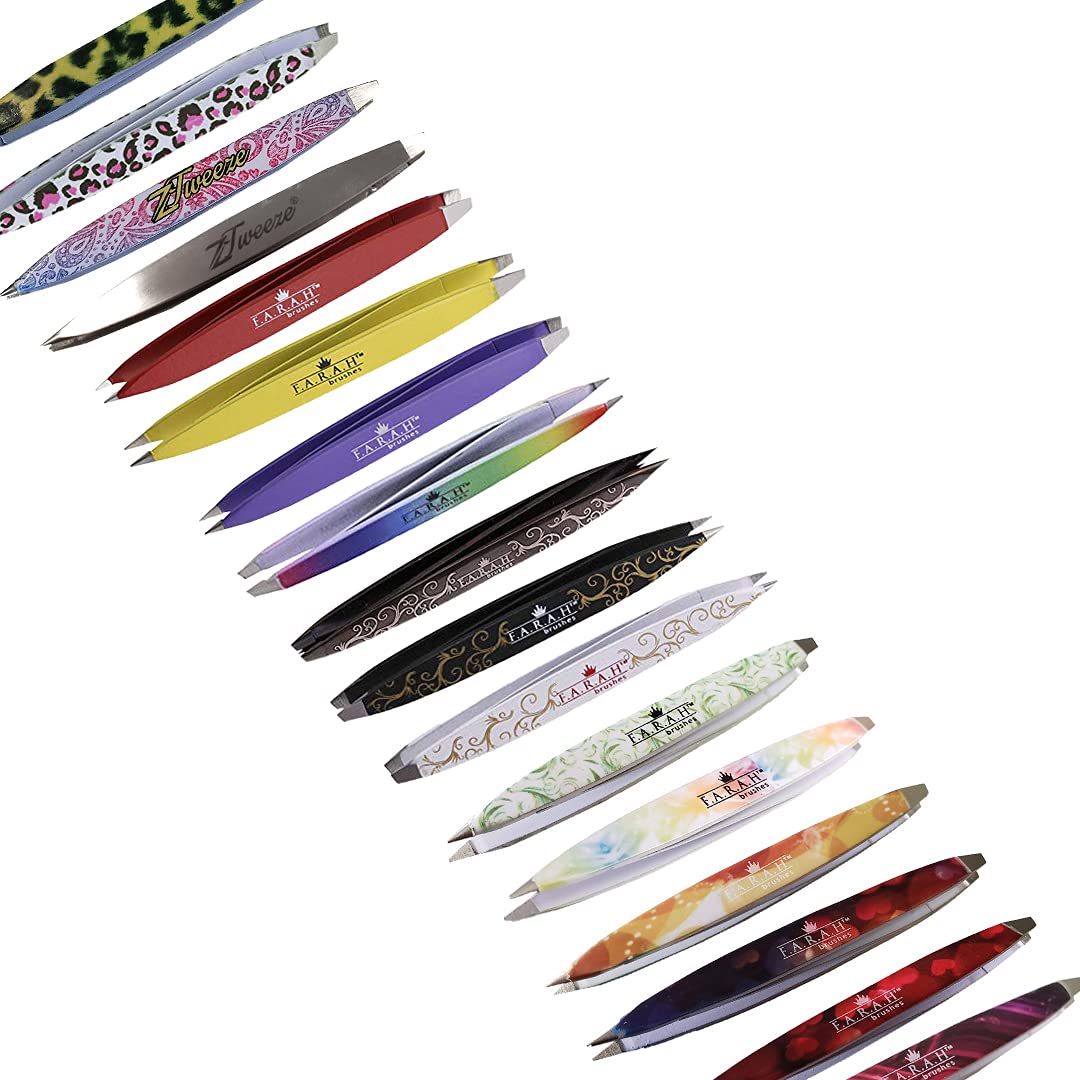 F.A.R.A.H Z-Tweeze Professional Stainless Steel Dual Ended Precision Tweezers - Heart Collection (Red Heart to Heart)