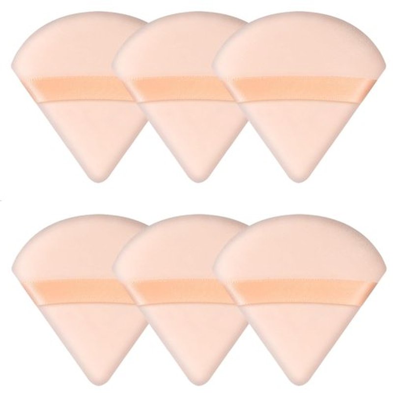 Skiennix Triangle Powder Puff - Soft Makeup Sponge Set for Face Powder | 6 Pieces in Flesh Color