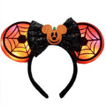 JIAHANG LED Halloween Mouse Ear Light Up Headband, Sequin Bow Hairband, Flash Glowing Party Decoration Headwear Hair Accessories