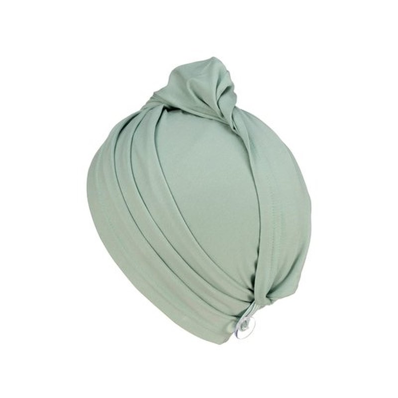 KISMETICS - 2 PCS Tee Shirt Drying Wrap, Frizz Free, Soft & Lightweight&Flexible, Hair Drying Turban, Gentle Drying Towel Wrap with Button, for Long Hair (Sage&Pink)