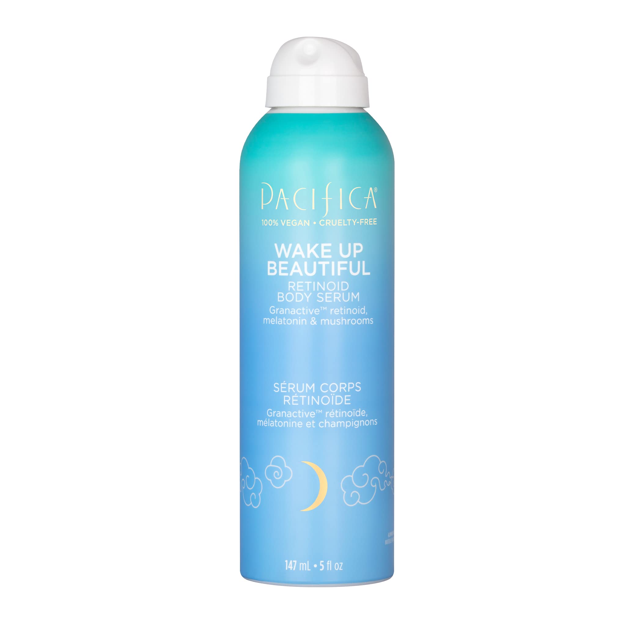 Pacifica Wake Up Beautiful Body Lotion & Serum Set of 2 – Overnight Body Treatment w/Granactive Retinoid, Mushroom & Melatonin, Hydrating Moisturizer Duo for Plumper Skin, Vegan & Cruelty-Free Clean