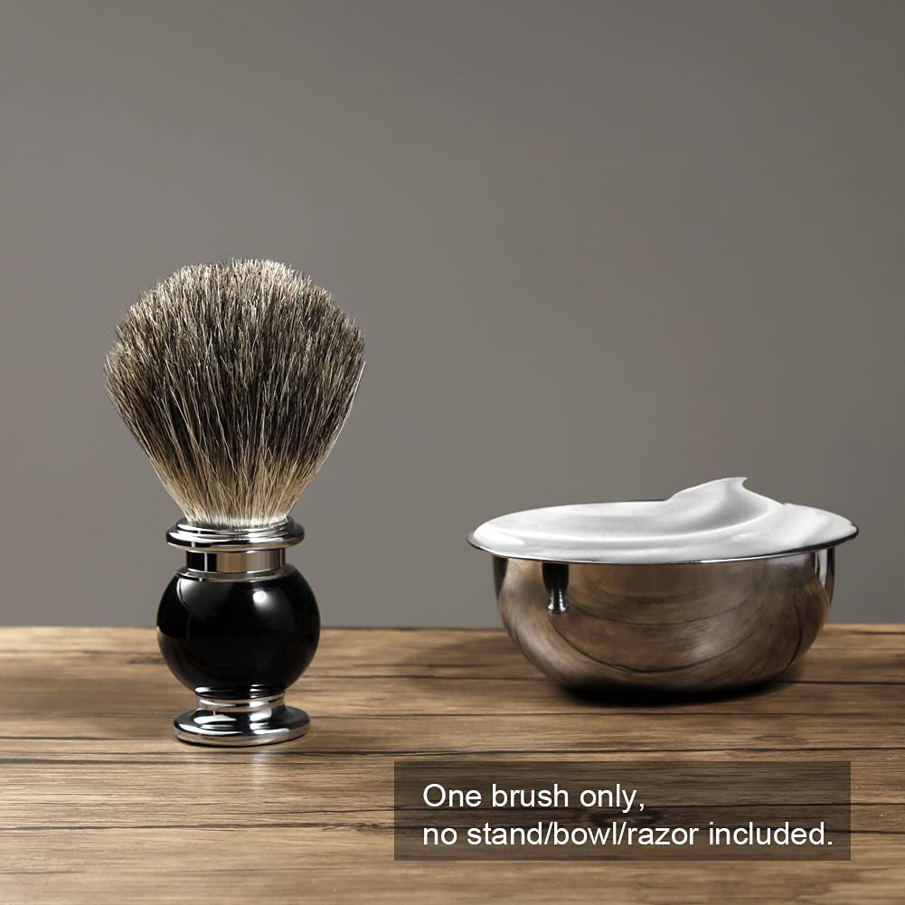 Shaving Brush, GRUTTI Men's Shaving Brush, Facial Beard Hair Cleaning Shaving Tool Shaving Brush Soap Shaving Shaving Brush, Acrylic Handle + Synthetic Shaving Brush