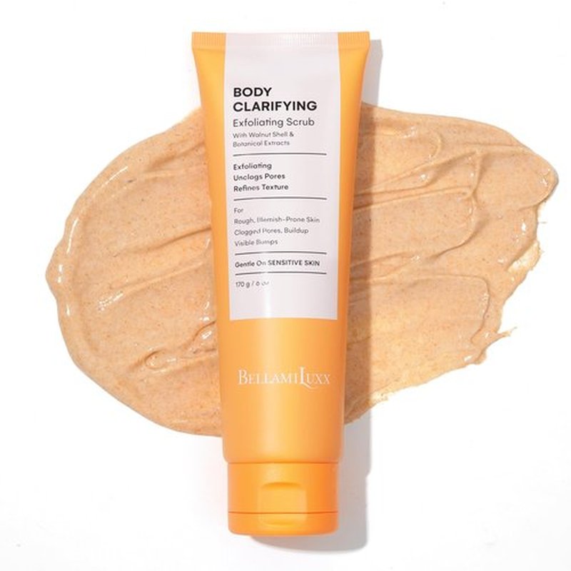 BellamiLuxx Body Acne Treatment Scrub: Helps Reduce Body Breakouts on Back, Chest, Butt & Thighs - Back Acne Treatment for Men, Women & Teens - Butt Acne Wash with Natural Actives for Smooth Skin