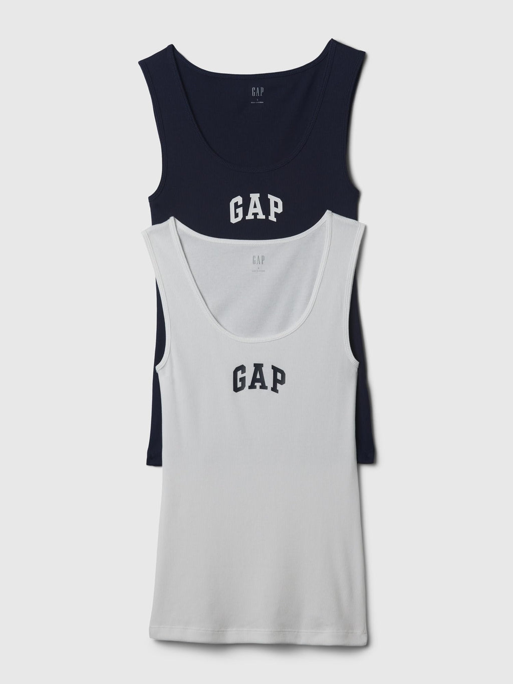 GAP Women's 2-Pack Ribbed Tank Top, Gap Navy White 2 Pack, Medium
