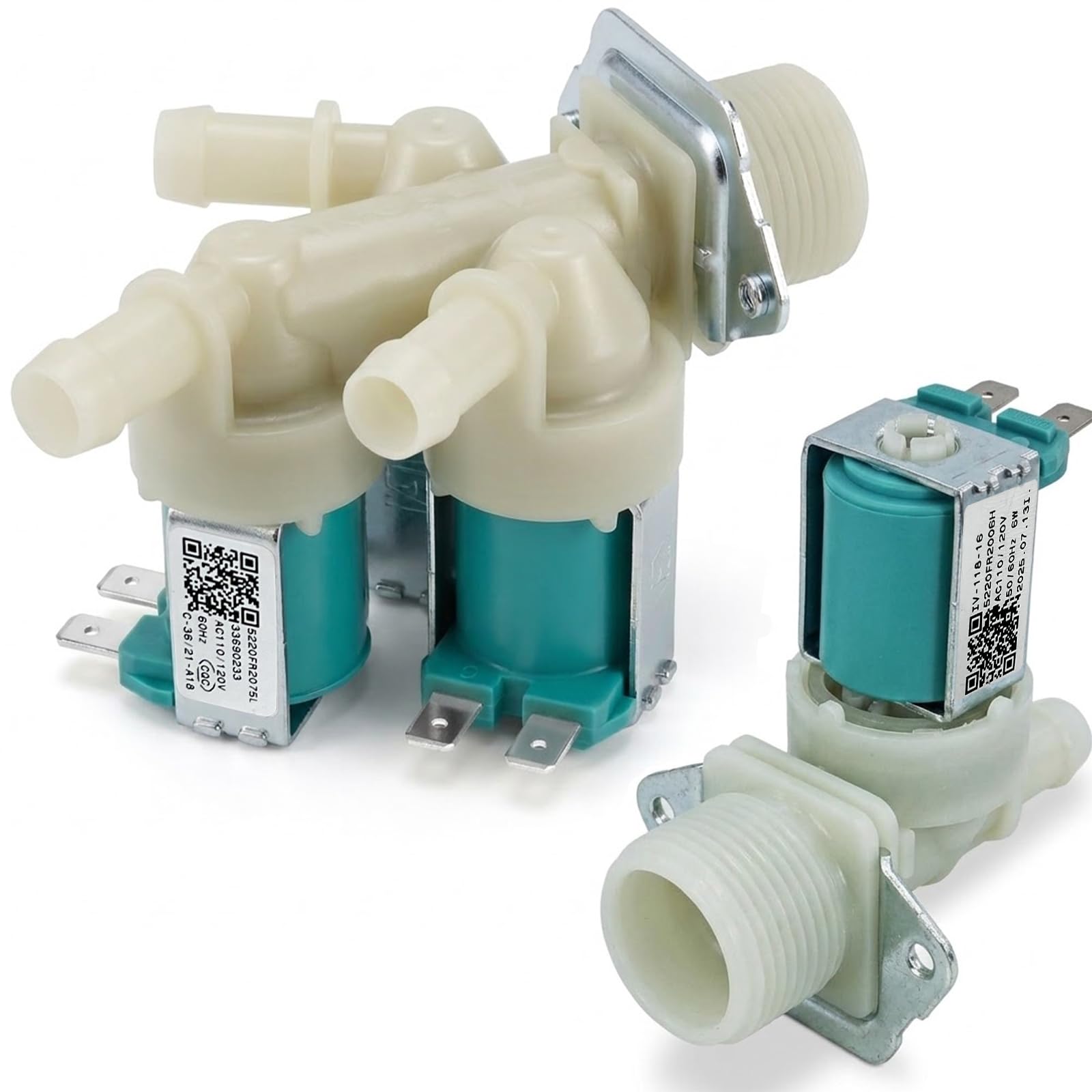 5220FR2075L (Cold) & 5220FR2006H (Hot) Washer Water Inlet Valve Replacement for L-G & Kenm-ore, Replaces 5221ER1003A 5221ER1003C 5220FR2006L Etc.