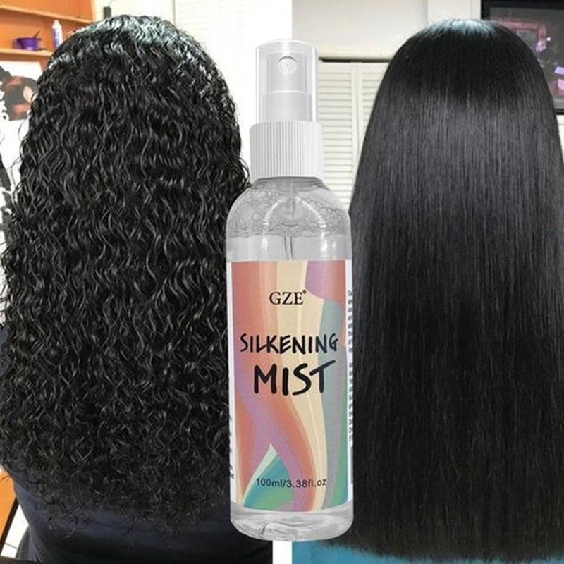 GZE Silk Spray with Moroccan Argan Oil - Alcohol-Free Thermal Protector for Hair Straightening & Detangling