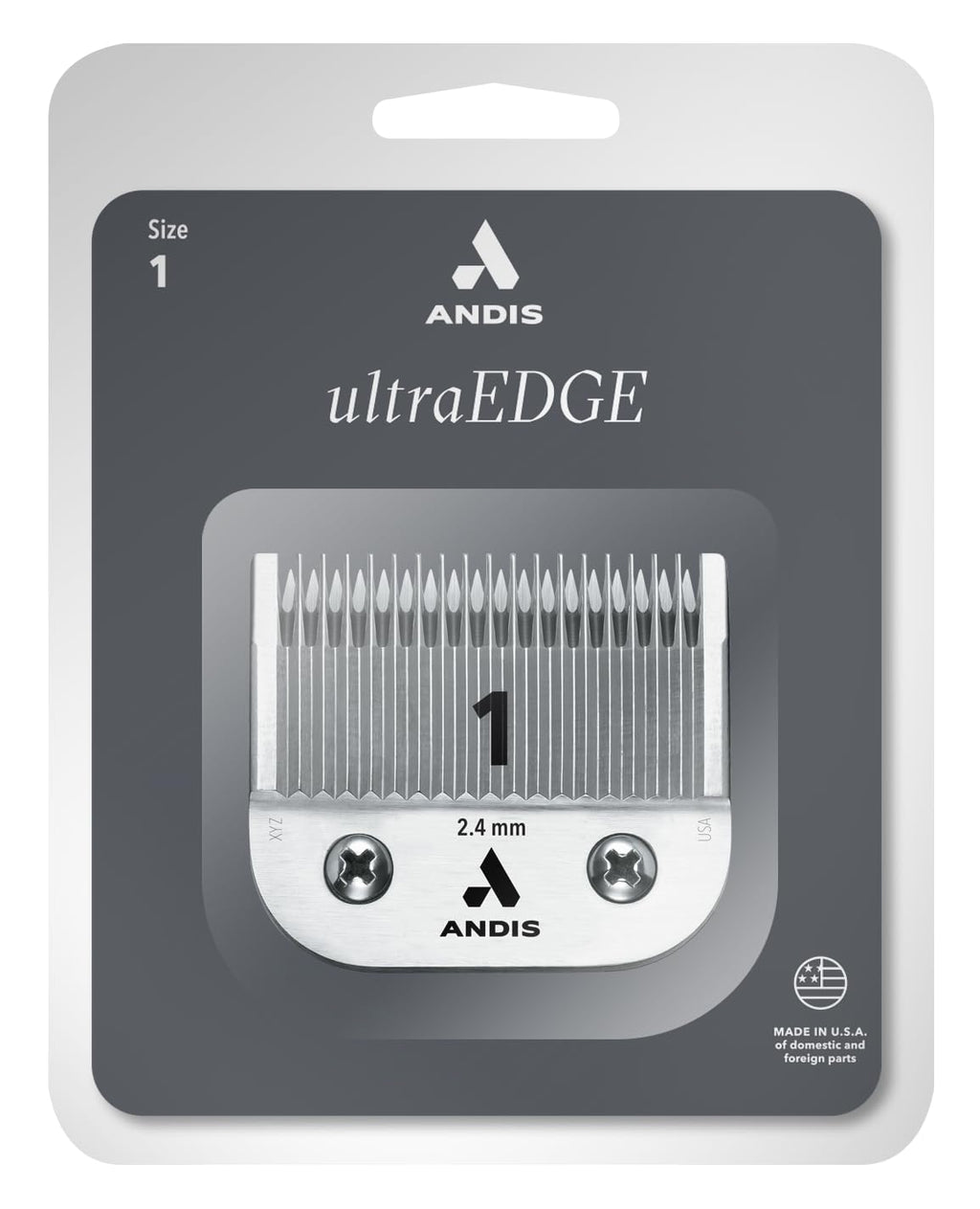 Andis 64070 UltraEdge Carbon-Infused Steel Detachable Clipper Blade, Size 1, 3/32-Inch Cut Length