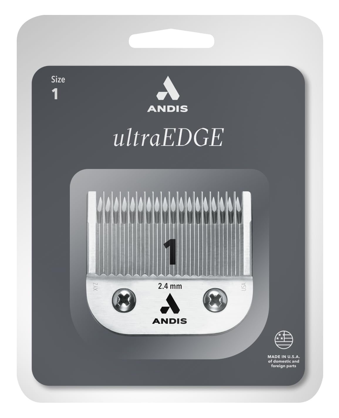 Andis 64070 UltraEdge Carbon-Infused Steel Detachable Clipper Blade, Size 1, 3/32-Inch Cut Length