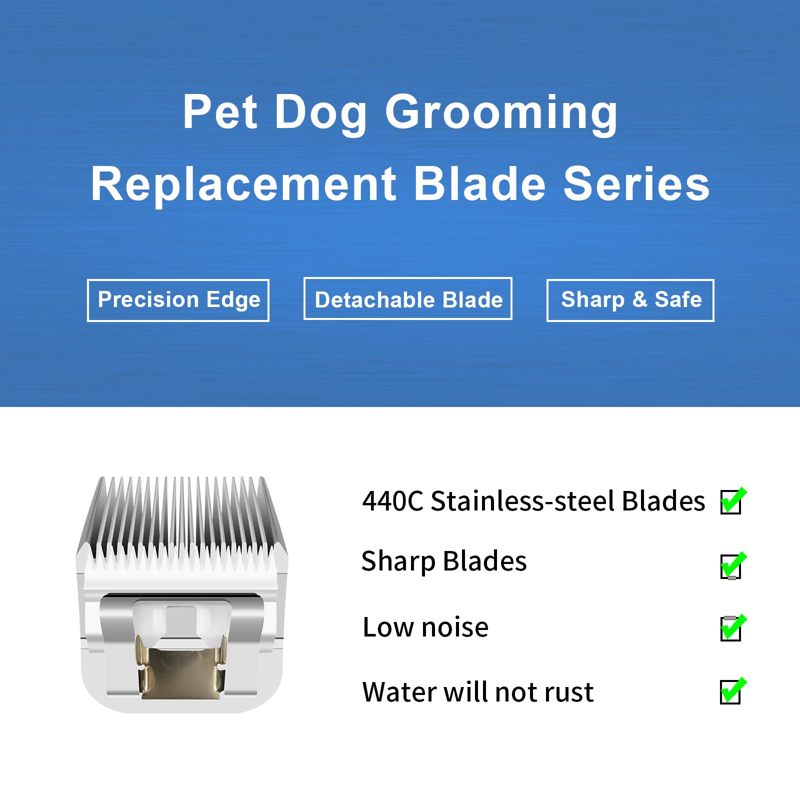 HONGNAL 3/4" HT（63980） Blade Dog Grooming Clipper Replacement Blades Compatible with Andis Dog Clippers,Detachable Stainless Steel Blade,Size-3/4 HT, Cut Length 3/4-Inch