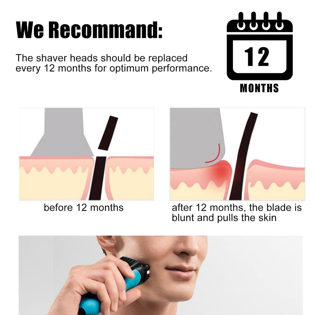 Replacement Head Compatible with Braun Razor,Replacement Blades Compatible with Braun Electric Shavers for Men