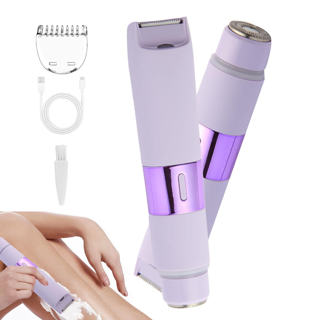 XYOUWEI Bikini Trimmer for Women, 2-in-1 Electric Razor for Womens, Rechargeable Electric Shaver for Legs Arms Pubic Body Hair Trimmer