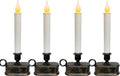 Skiennix 4 Pack Window Candles - Battery Operated LED Flameless Taper Candles for Christmas Decor | Bronze Base