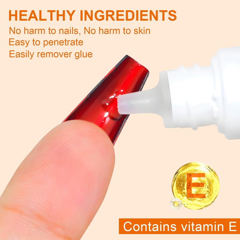 YTRUNS Nail Glue Remover for Press on - 10ML Press On Nail Remover,eatures a pry-off cap for easy,nail removal Remover Easy Removal Debonder for Glue on Tips,containing vitamin E(3 pcs)