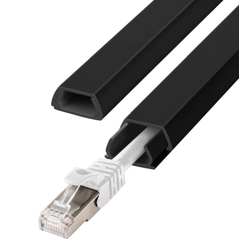 YCLYC Wall Cable Hider Kit, 116in TV Wire Hider for Wall, Paintable Cord Hider Wall, Cord Organizer Hide 1-2 Cords Wall Mounted TV, Wire Cover for Wall, Cord Concealer 7XL16.5 W0.86 H0.43in, Black