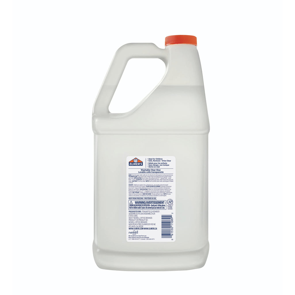 Elmer's Clear Liquid School Glue, 1 Gallon, Washable, #1 Teacher Brand - Arts & Crafts, Teacher Supplies, Great for Making Slime