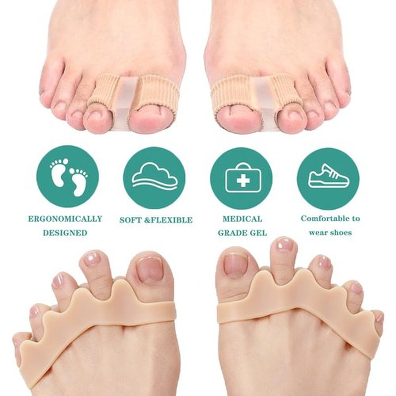 SANHLSKJ Big Toe Spacers Separators Bunion Corrector for Women Men,Yoga Gel, Foot Pain Relief and Health,1 pair Each