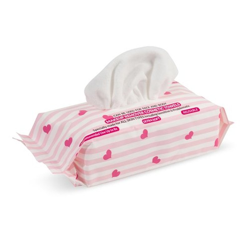 Raine Allure Makeup Remover Cosmetic Towels, Reusable (25 Count, 200 Uses) and Disposable Face Towel, Machine Washable, Ultra Soft, Removes All Types of Makeup, Specifically Made for Face and Body