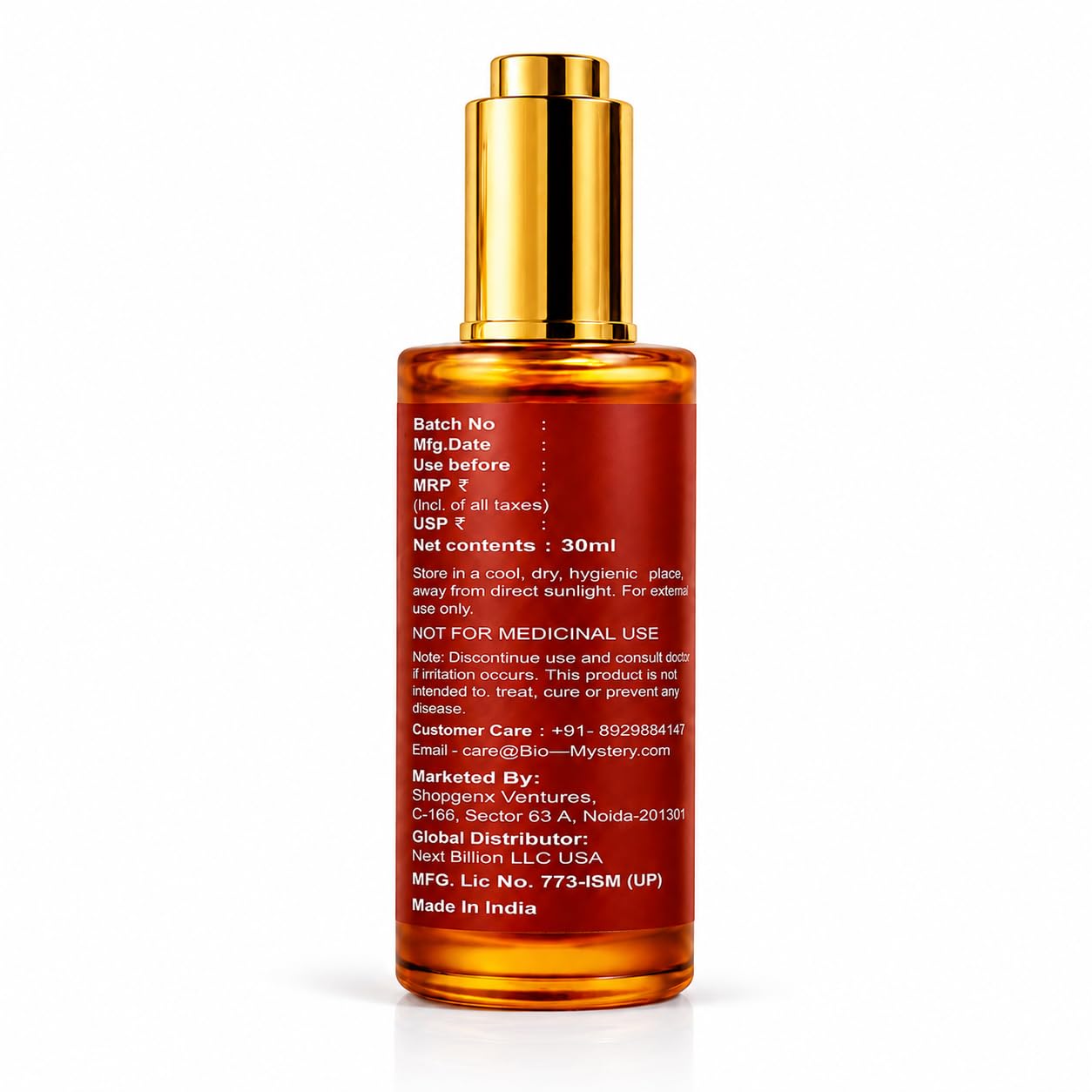Bio Mystery Authentic Kumkumadi Elixir Oil, Rodiont Brighter Face Oil For Glowing Skin, Dark Spot Wrinkles and Pigmentation | Rich in Vitamin A & C | 30ml/1 floz