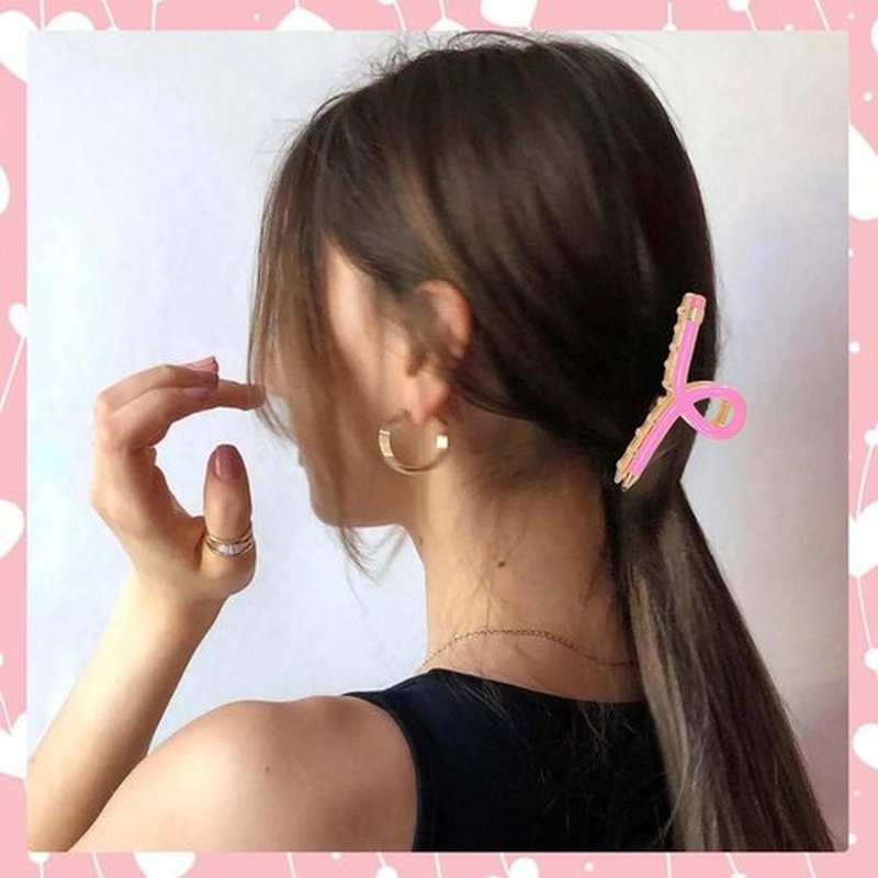 Tihebax Pencil Hair Clips, Teacher Hair Clips 3Pcs Teacher Gifts Teacher Hair Accessories for Women Fun Metal Claw Clips for Back to School Students and Teachers