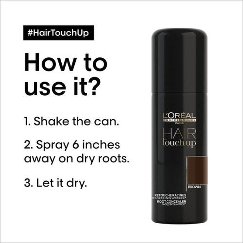 L'Oréal Professionnel Hair Touch Up - Root Concealer Spray for Grey Hair - Non-Transfer, Smudge-Proof Formula