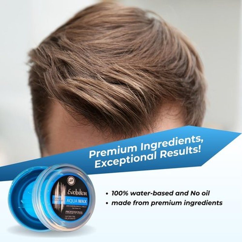SLIK Aqua Wax Hair Styling Wax - Strong Hold & Frizz Control - Easy Wash Out | Unisex (140g / 4.9oz)