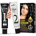 Herbishh Korean Hair Dye Cream & Developer - Ammonia-Free Permanent Color for Gray Coverage | Natural Black (2.03 fl oz Each)