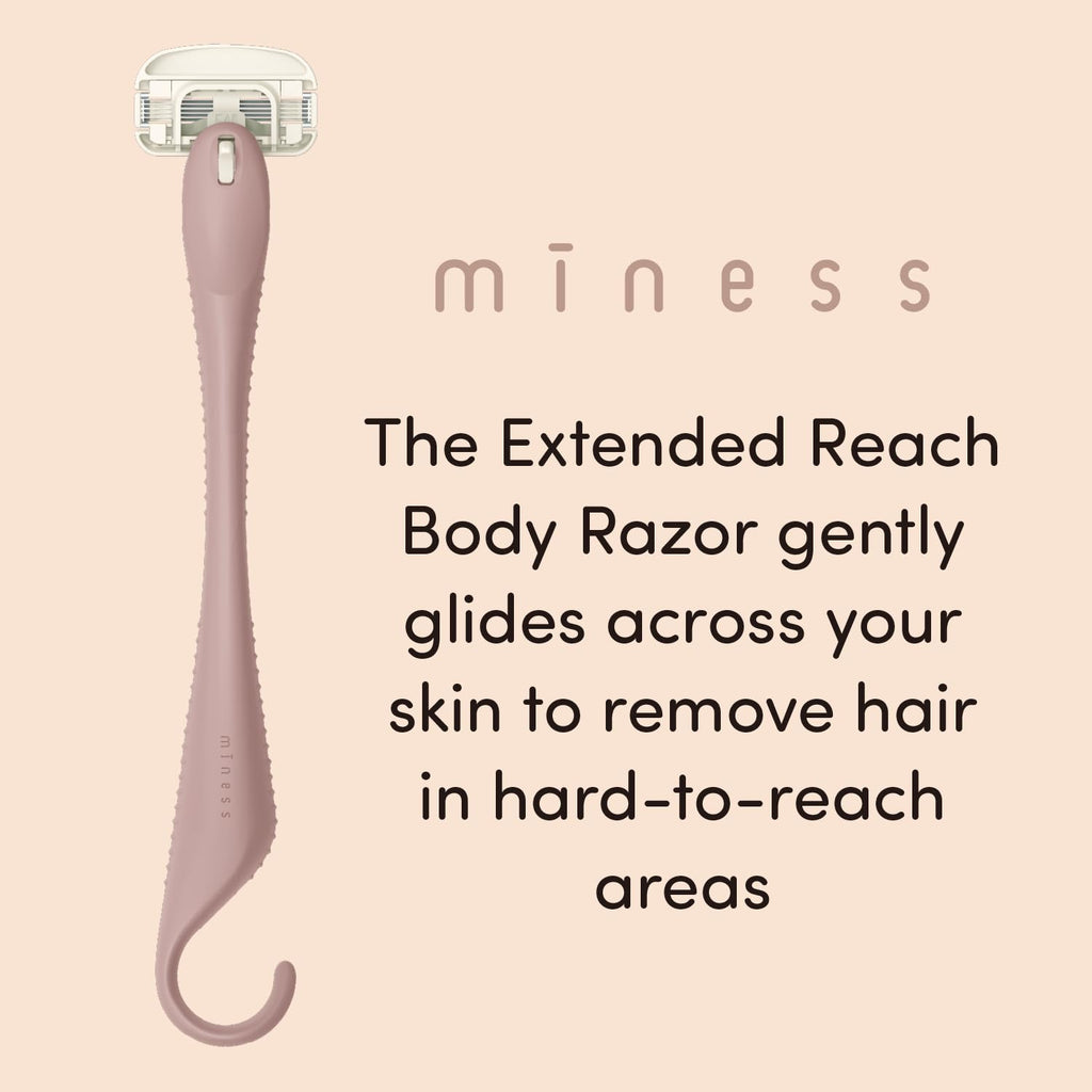 Kai Miness Extended Reach Body Razor, Gentle Beauty Groomer for Hair Removal, Ideal for Shaving in Hard-to-Reach Areas, Japanese Steel Removes Body Hair