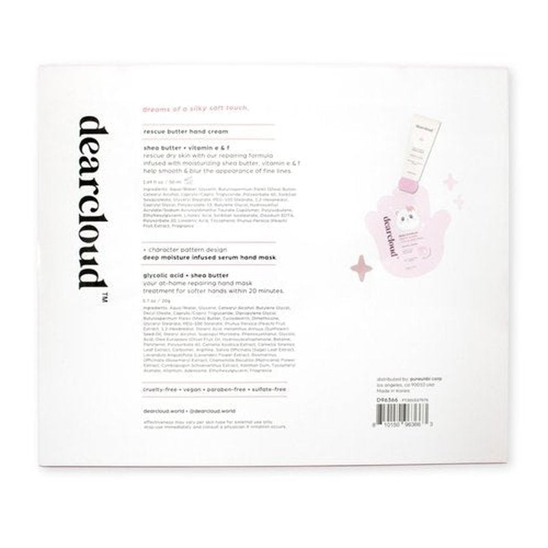 dearcloud Silky Touch Hand Rescue Set - Hand Mask for Dry Cracked Hands + Moisturizing Hand Cream - Self Care Gift Set (Peach Honeysuckle)