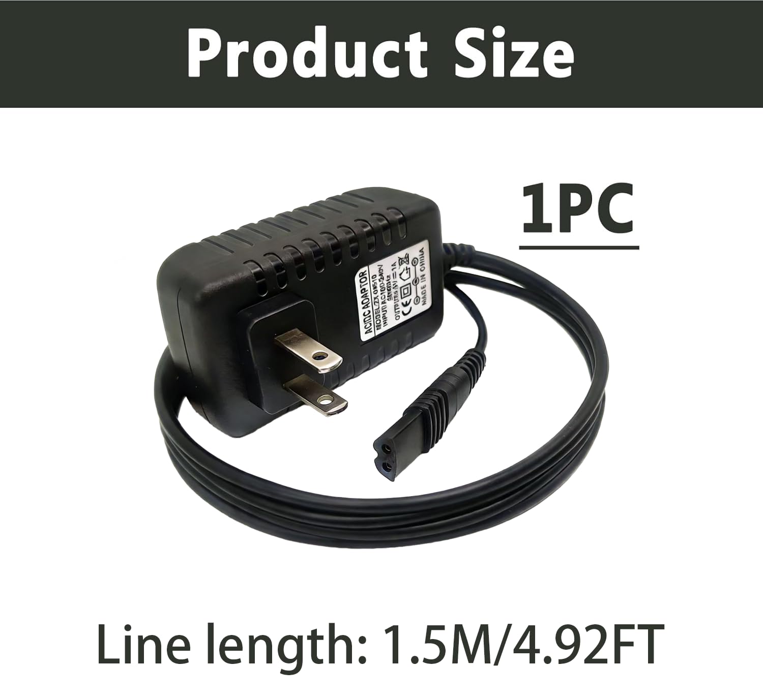 Replacement Charger for BaBylissPRO FXFS2 FOILFX 02 Shaver, 4.5V Power Adapter AC/DC 100-240V Charging Cord Compatible with BaBylissPRO Barberology Cordless Metal Double Foil Shaver, 4.92FT Cable