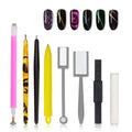 Ideal Swan Nail Decoration Kits - 8 Pieces Nail Magnet Tool Set, Double-head Flower Design Nail Magnet Pens Magnet Stick 3D Magnetic Cat Eye Gel Polish Nail Art, for DIY 3d Magnetic, Salon