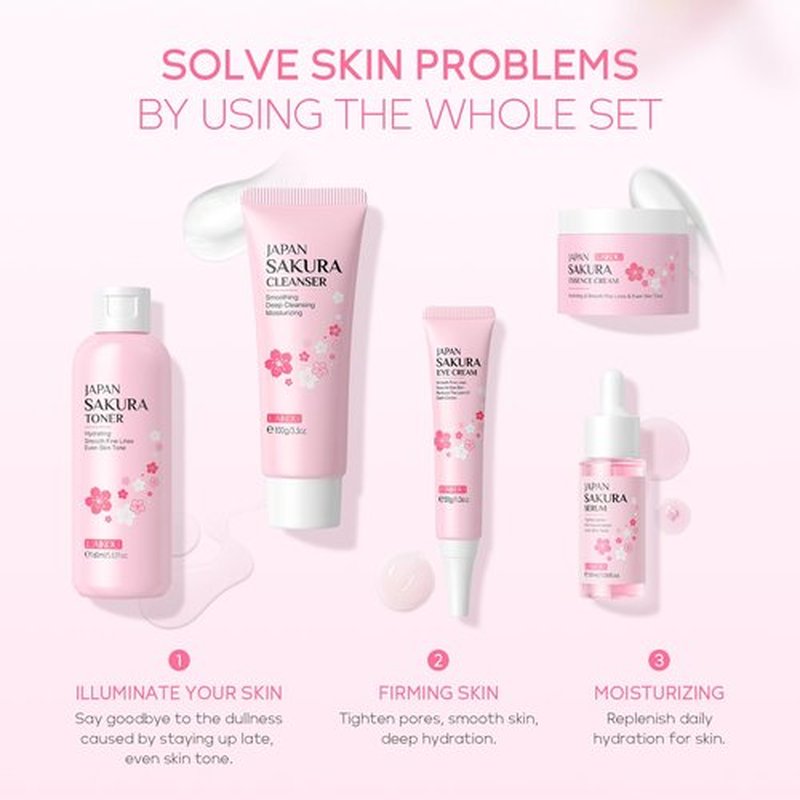 LAIKOU Skin Care Set, Skin Care Routine Kit for Women, Teen Face Care Kit Girls, Skincare Gift Set with Cleanser, Toner, Serum, Eye Cream, Face Cream 5pcs Mother's Day Christmas Birthday Daughter Wife