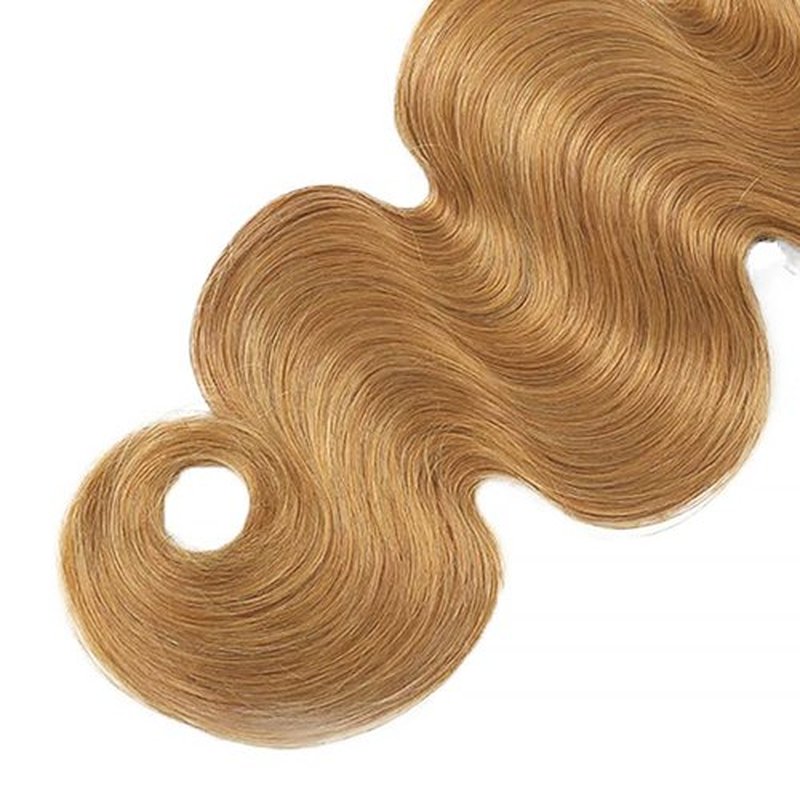 Blonde Body Wave Human Hair Bundles 20 Inch #27 Honey Blonde Body Wave Single Bundle Human Hair Unprocessed Native Virgin Hair 100g Total 1 Hair Extensions Double Weft for Women