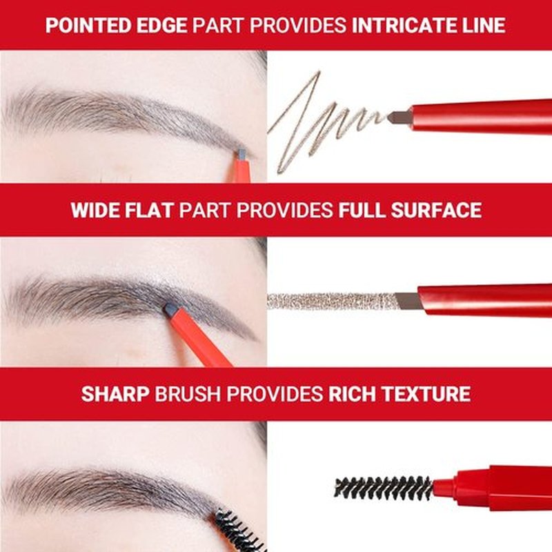 Espoir The Brow Balance Pencil #6 Light Taupe | Eye Brow Pencil Quick and Easy to Draw without Clumping with Slim Triangle Shape| A Detailed and Rich Eyebrow Texture | Korean Eyebrow Makeup