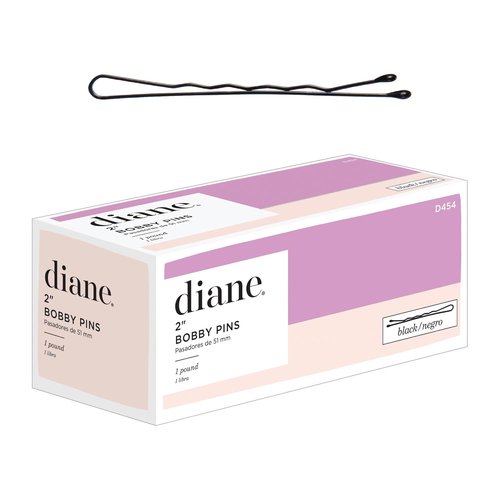 Diane Bobby Pins - 2" Black Hair Pins | 1 Lb. Pack (Approx. 600 Pins) for All-Day Hold