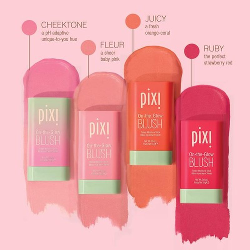 Pixi On-the-Glow Blush Stick - Hydrating Tinted Moisture for Cheeks & Lips | Fleur, 19g / 0.6 oz